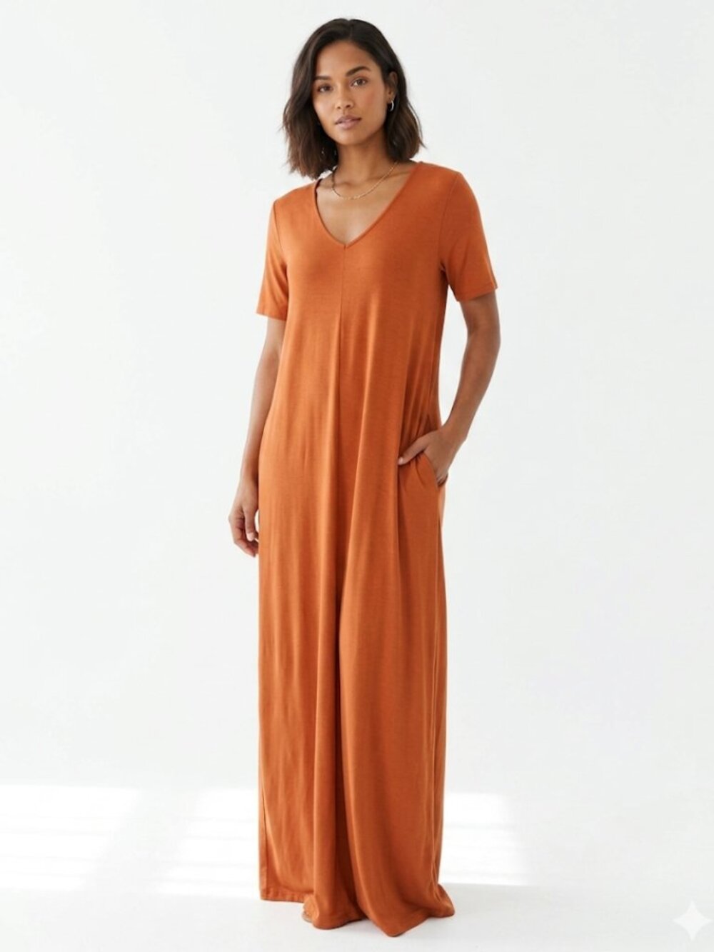 Vacation Ready Maxi Dress Summer Lightweight Terracotta Casual Medium